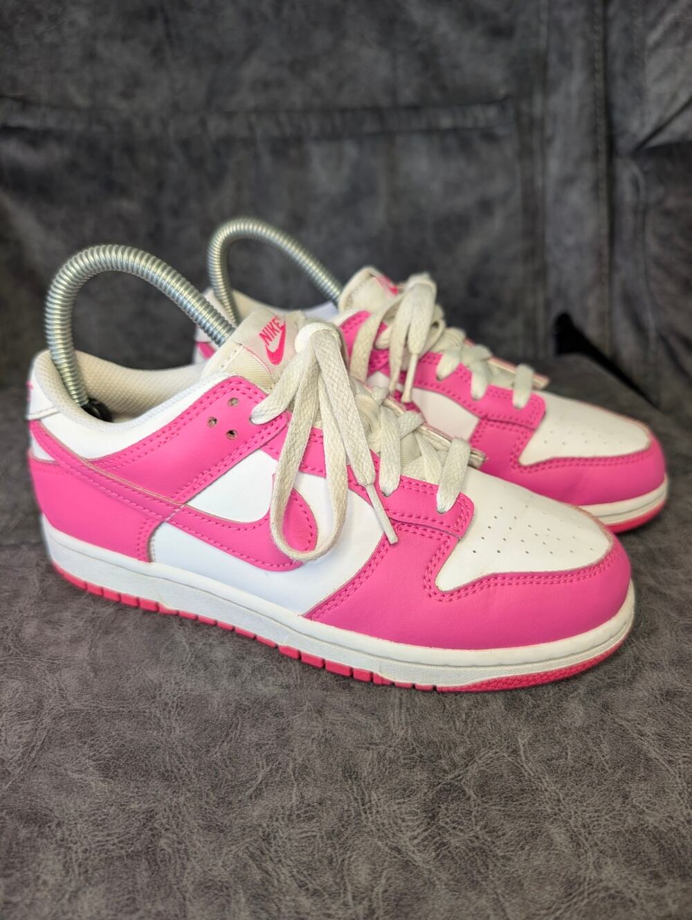 Nike Girls Shoes, Nike Dunk Pink & White Low Top Sneakers, Sz 3Y